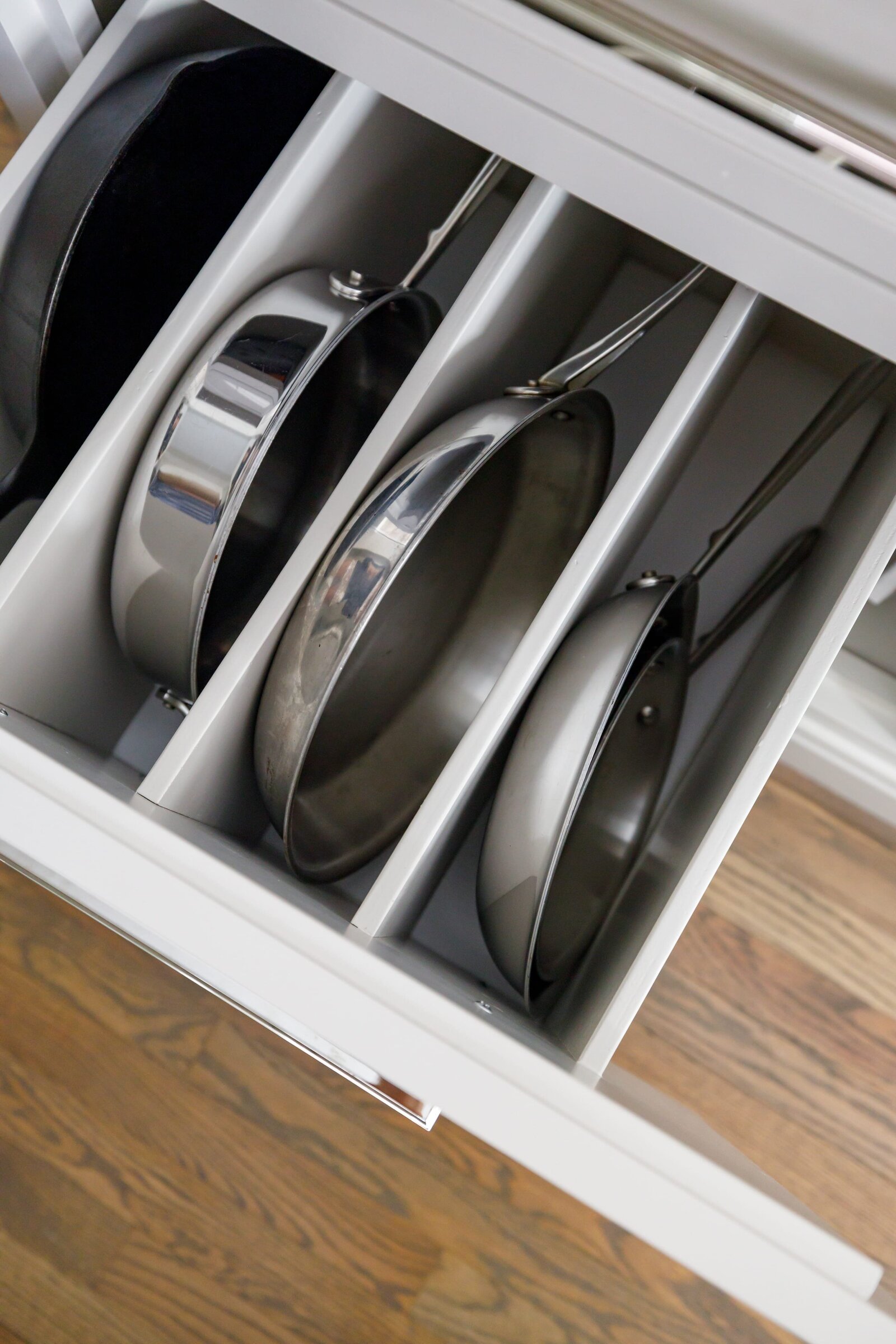 vision and hammer kitchen drawer with cookware pans
