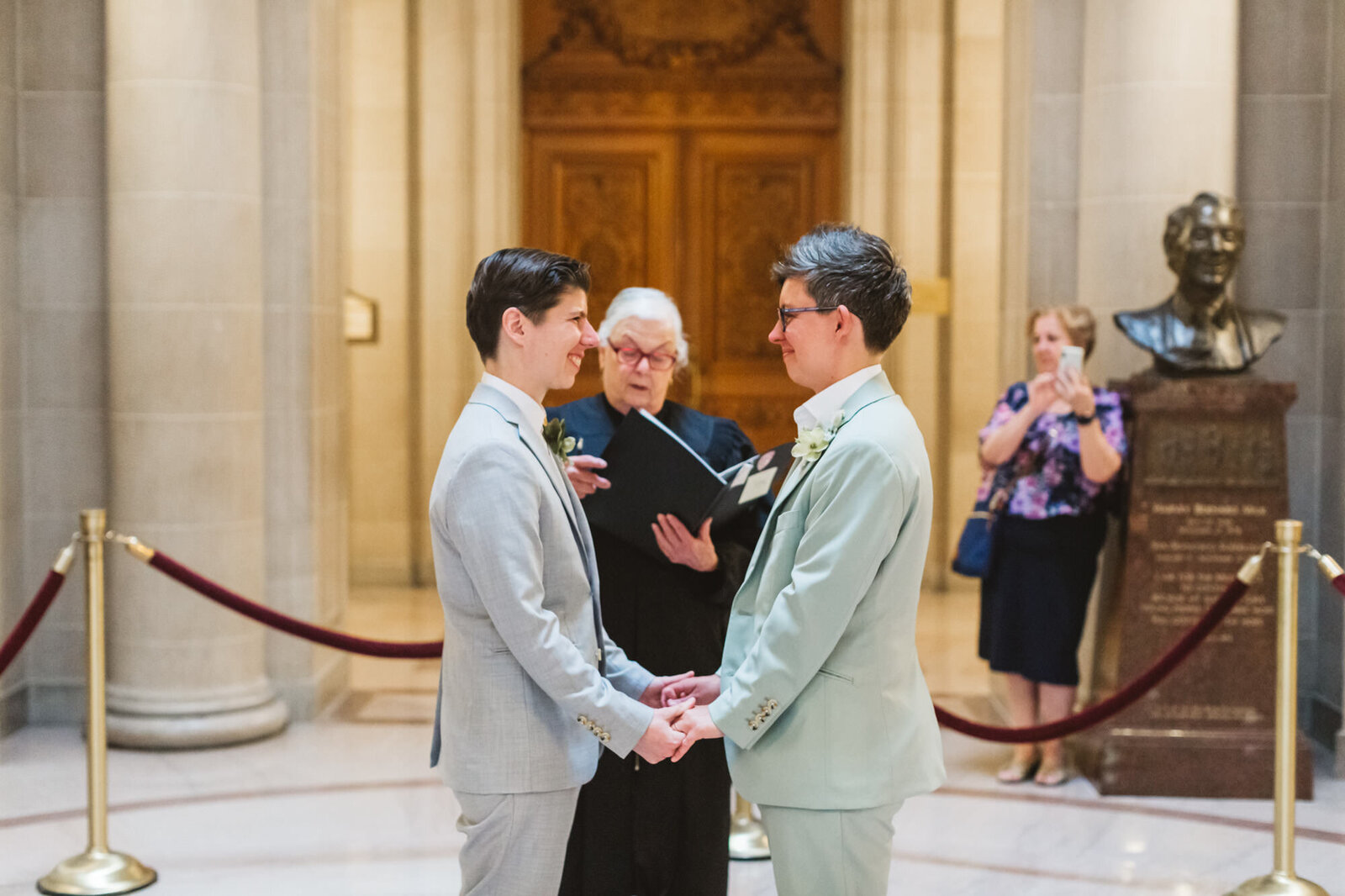 queer couples photographed by SF City Hall wedding photographer