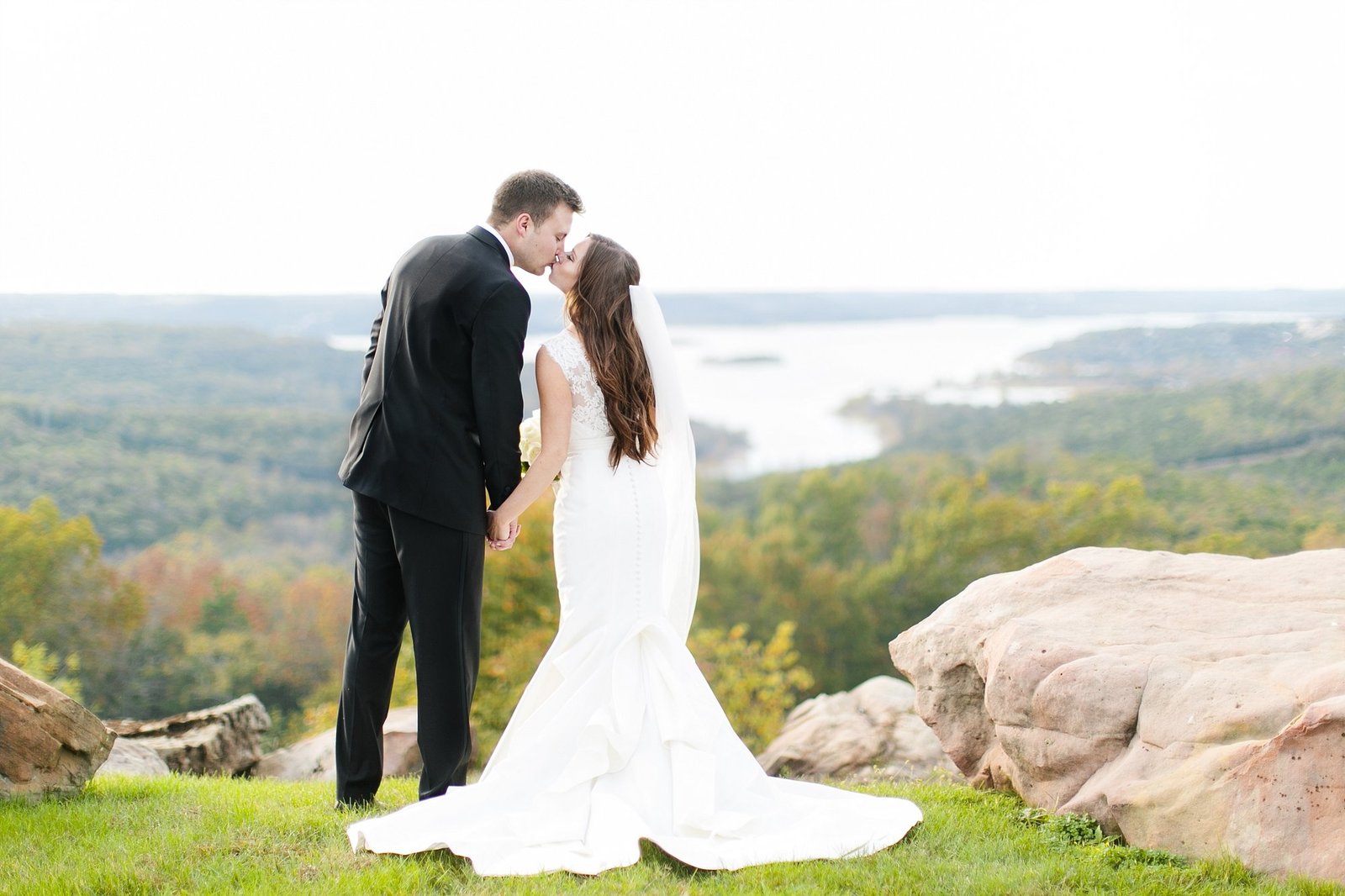 table rock lake with couple kissing