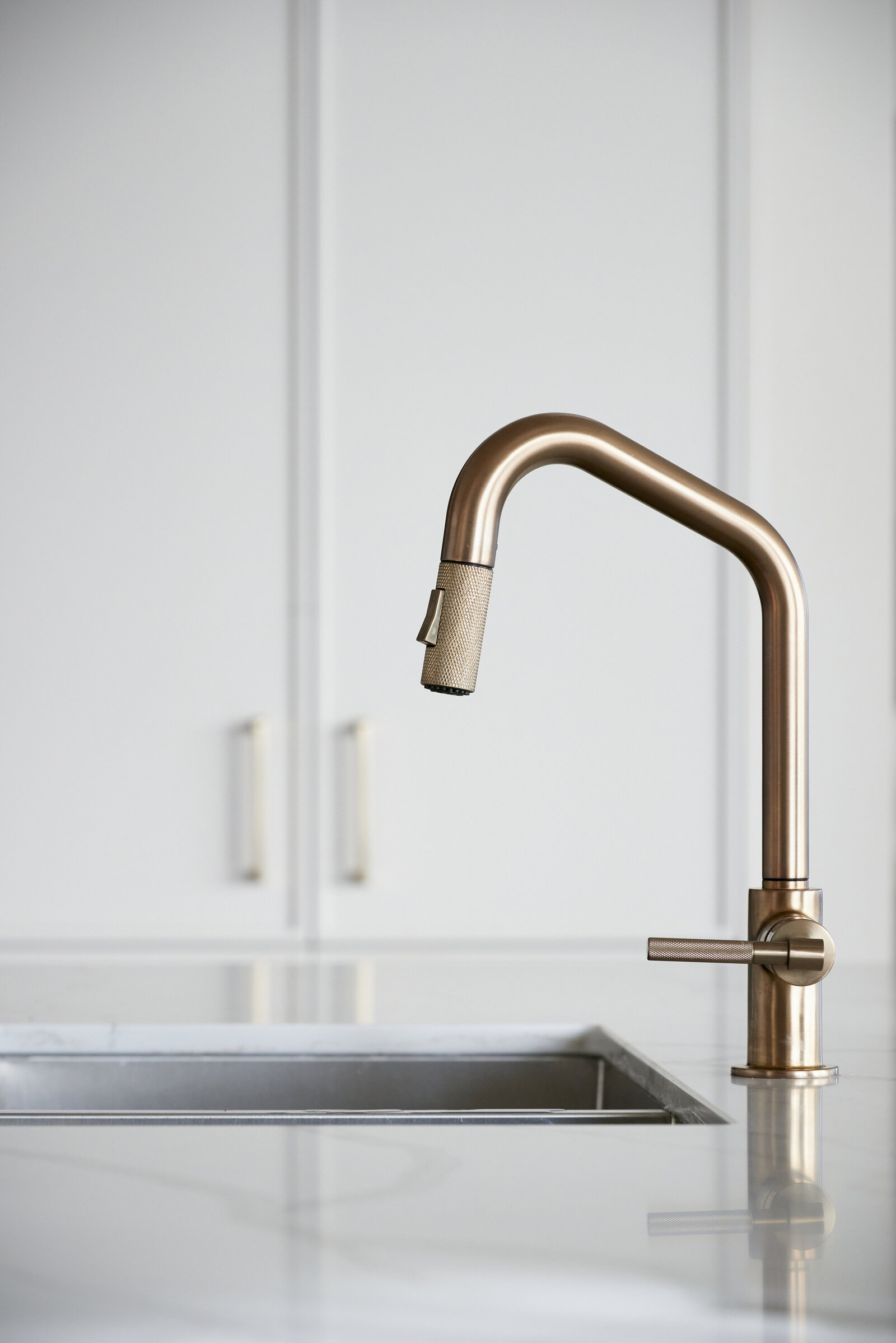 007-Berkeley Penthouse-Interiors-Kitchen Sink-Brass Faucet