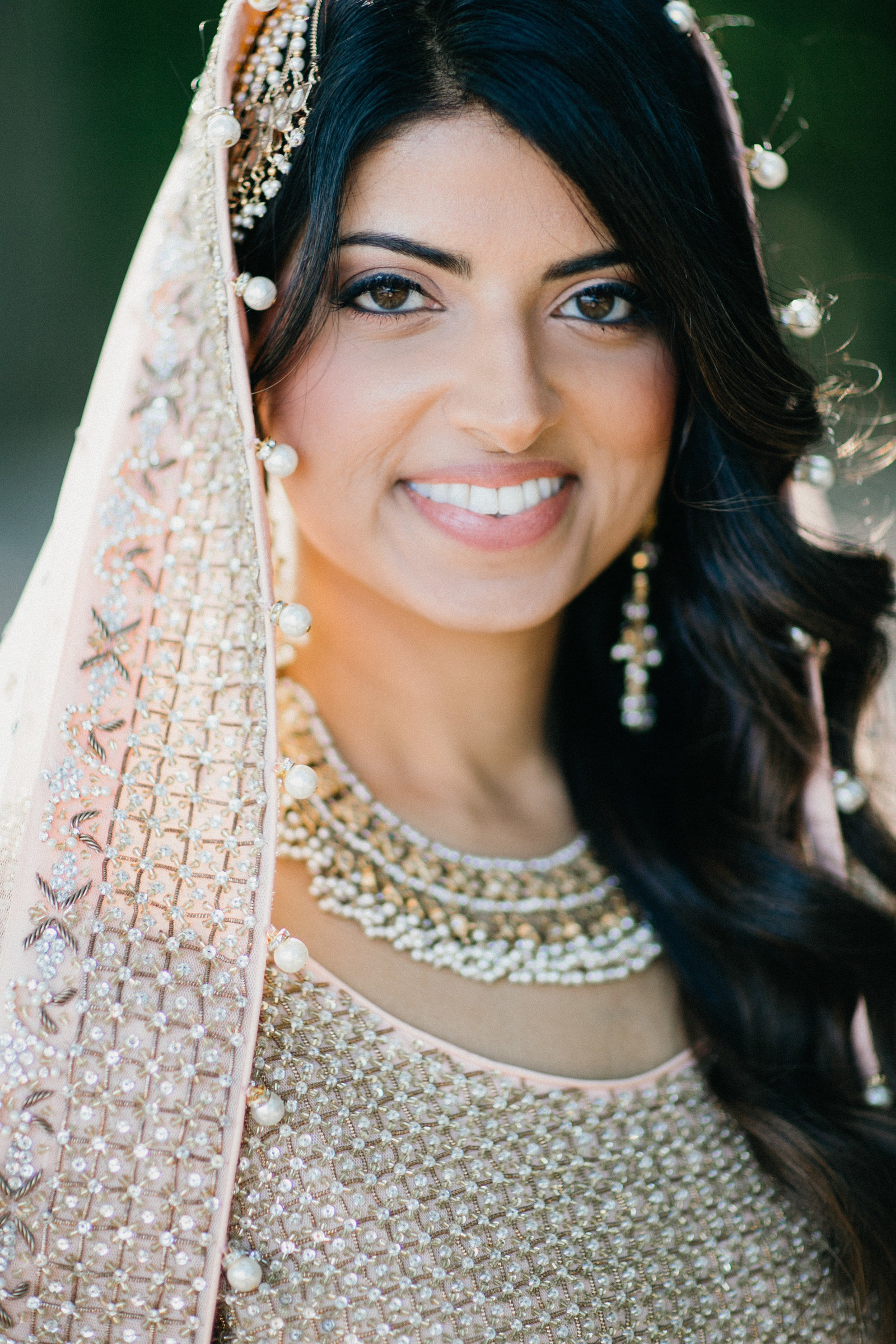 Our beautiful bride looked stunning on day 1 of this two day Indian - American Wedding celebration.