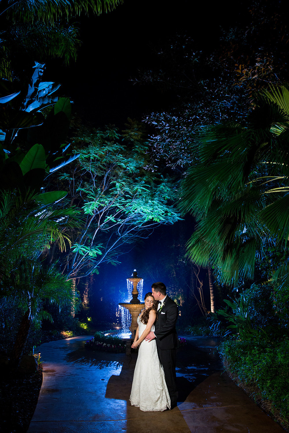 Dramatic night time portrait at Grand Tradition Arbor Terrace