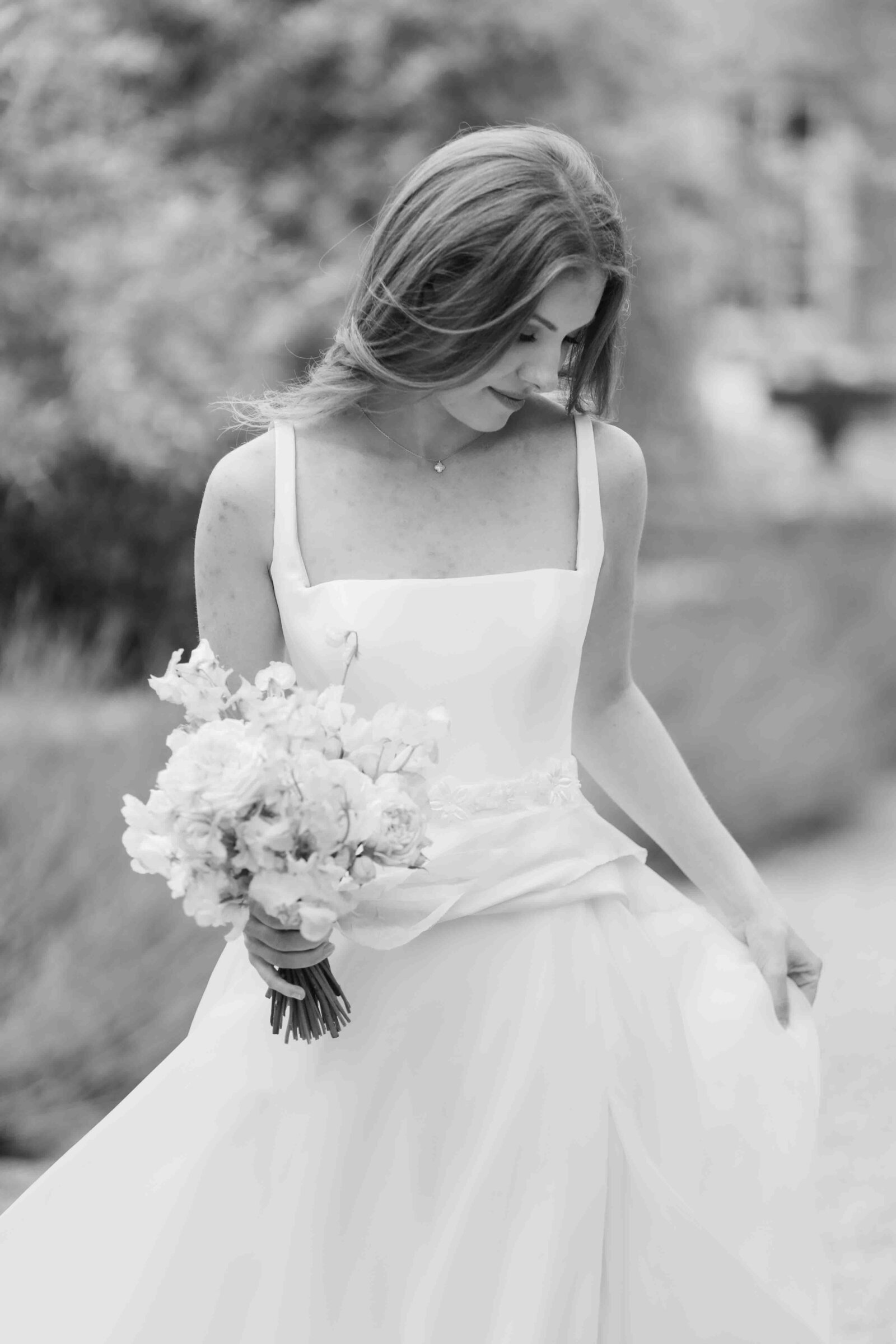 Portrait of bride with bouquet