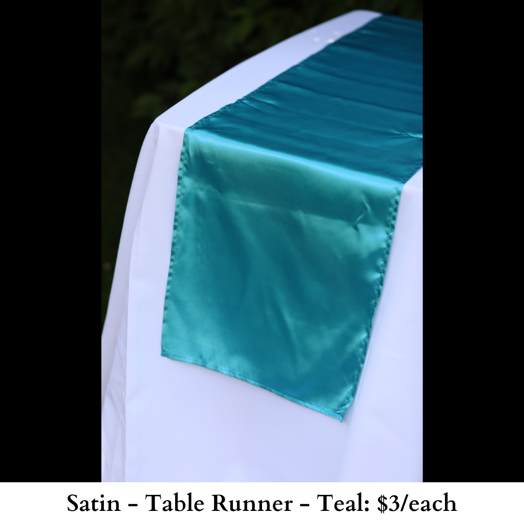 Satin-Table Runner-Teal-166