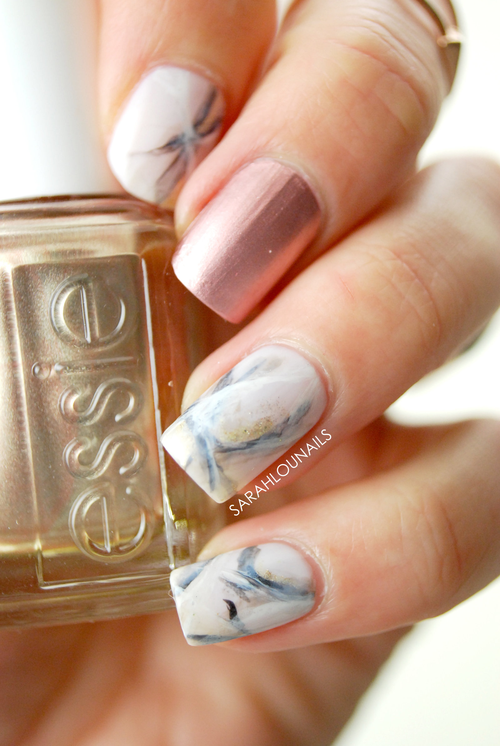 Rose Gold Marble Nails 2