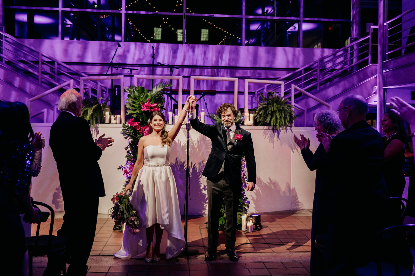 bride and groom uarts  indoor ceremony