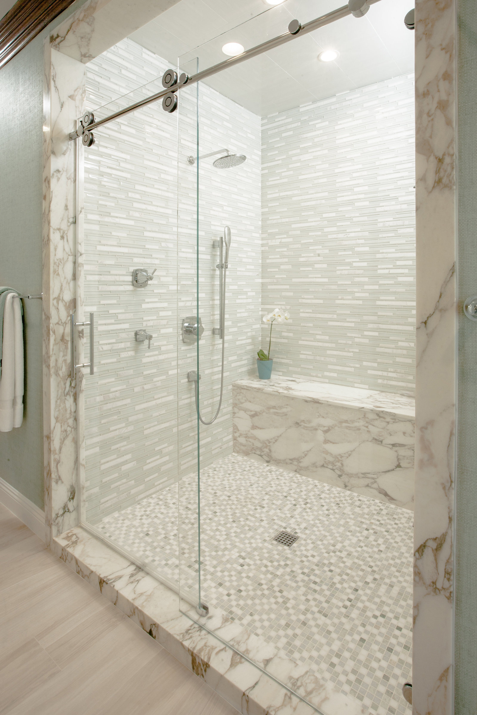 Marble Bathroom Shower Interior