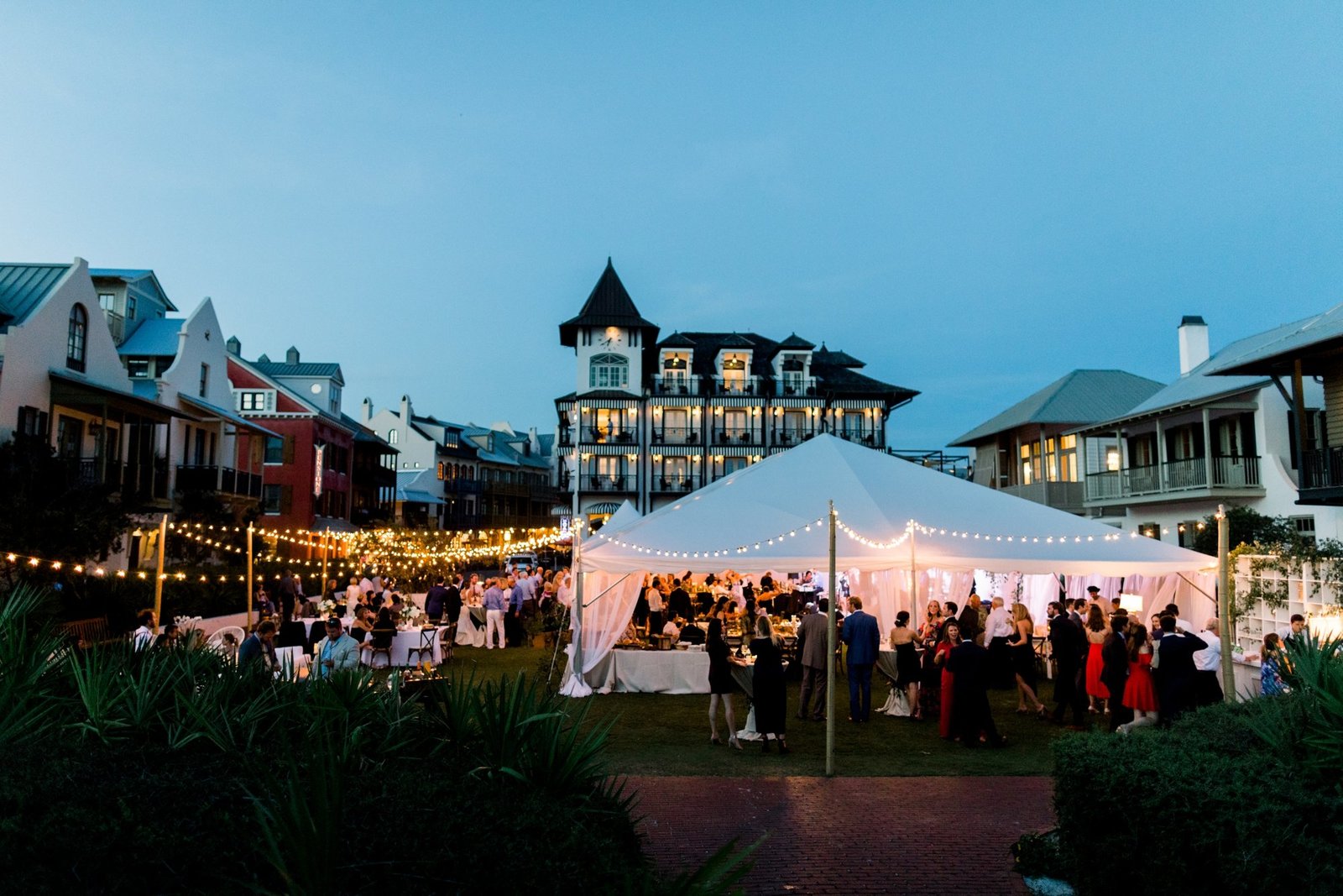 Rosemary Beach White Tent Wedding Recpetion on Western Green_0134