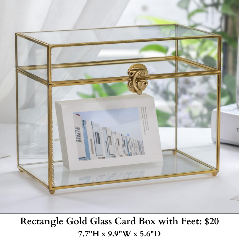 Rectangle Gold Card Box with Feet-1026
