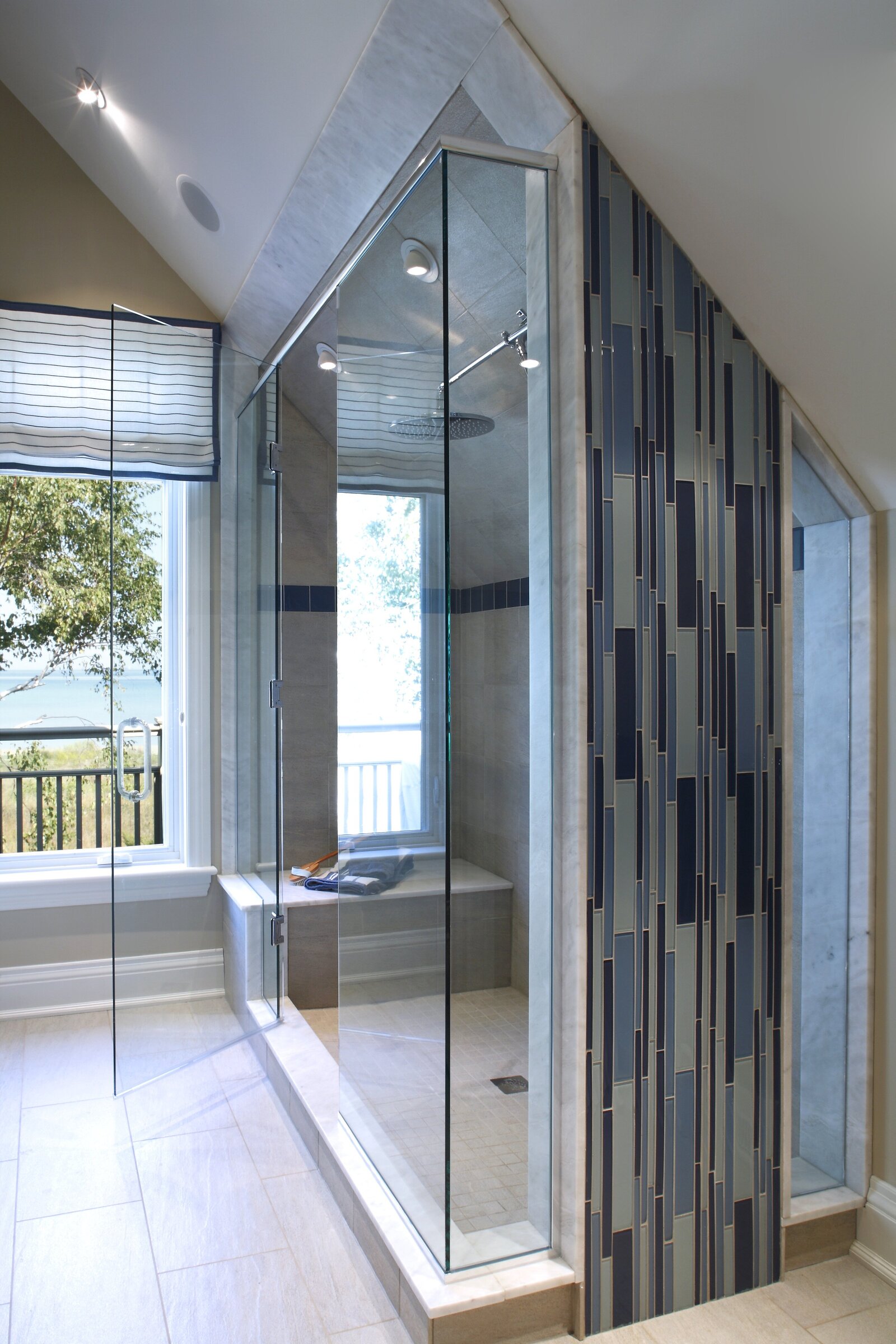 006-South Hampton-Beach House-Ensuite-Shower-Glass tile