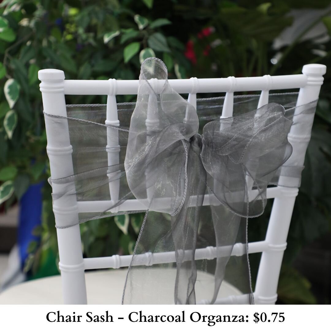 Chair Sash-Charcoal Organza-155