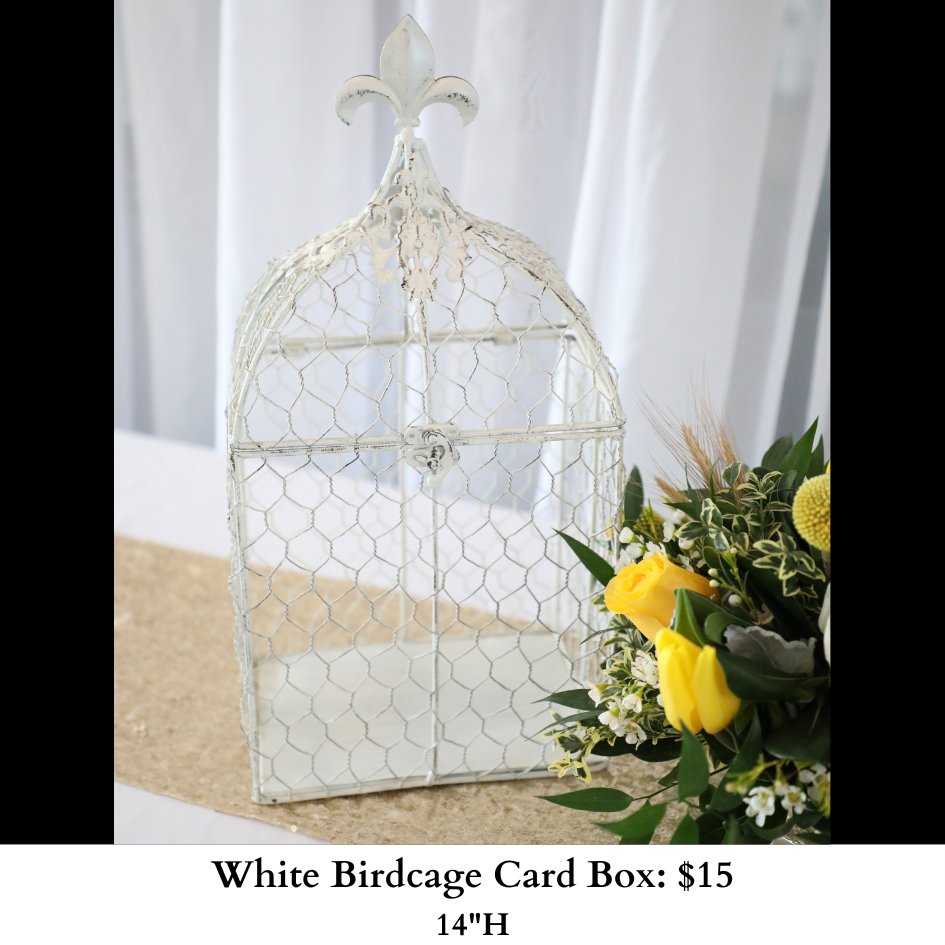 White Birdcage Card Box-613