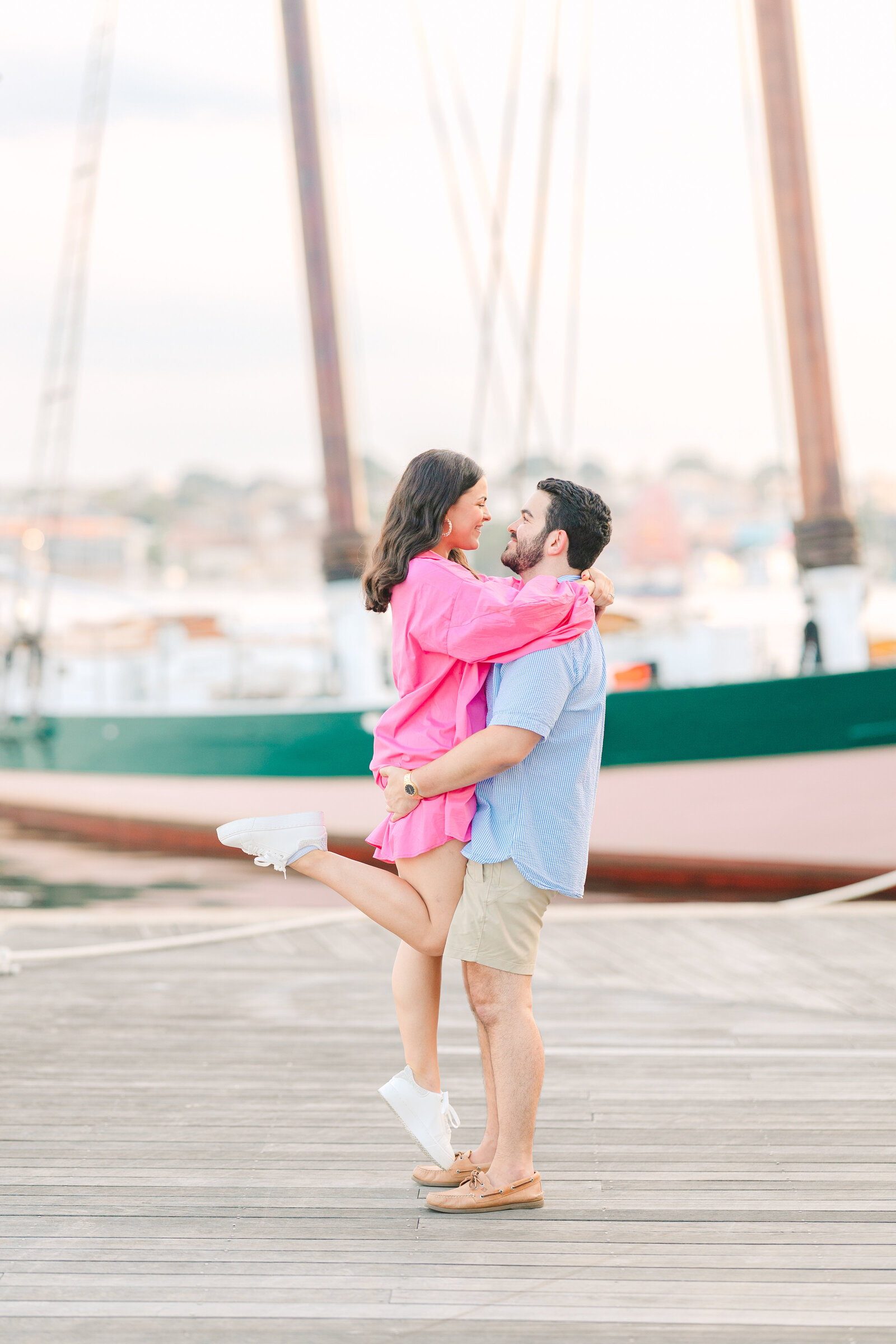 sailboat engagement waterfront fells point baltimore photographer