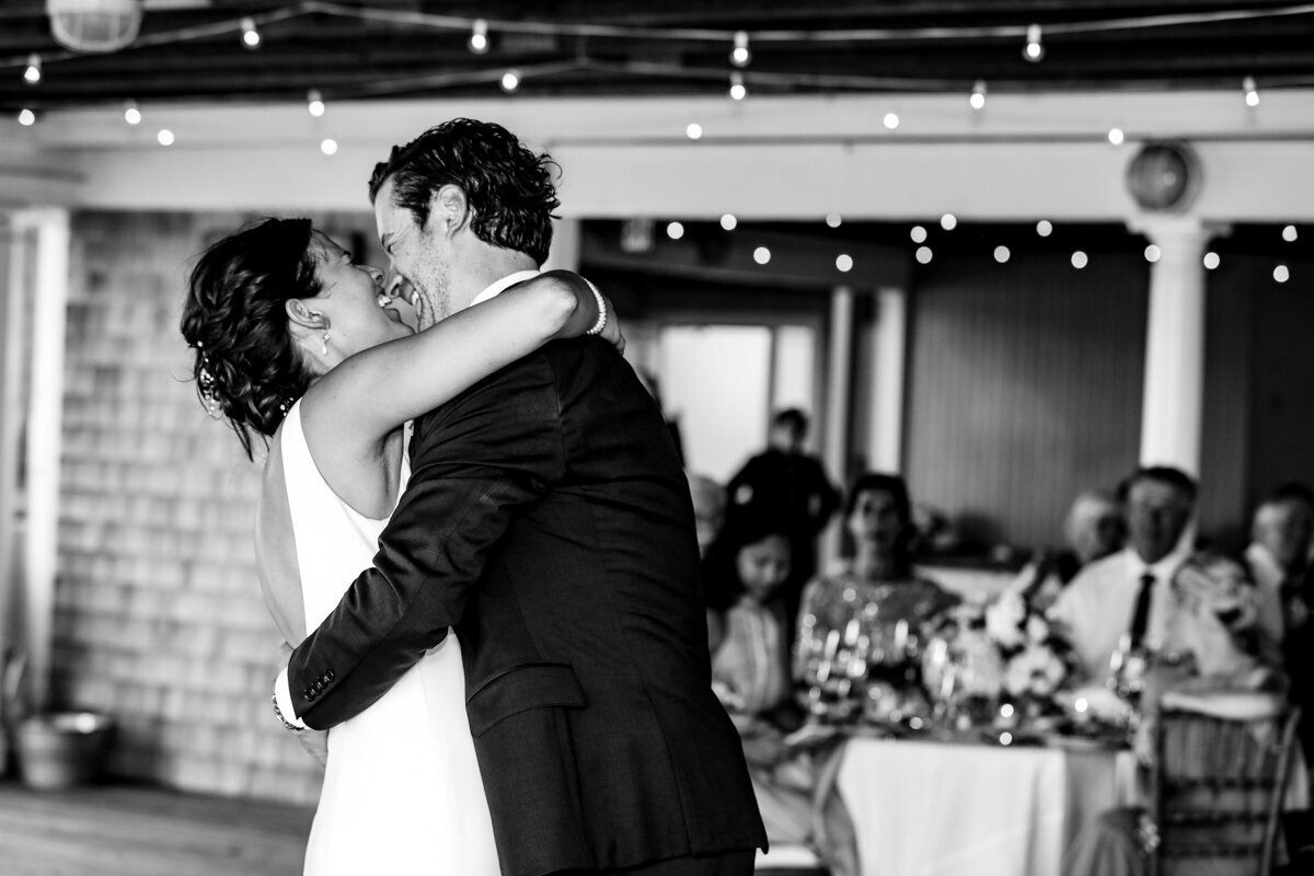 laughing couple during first dance