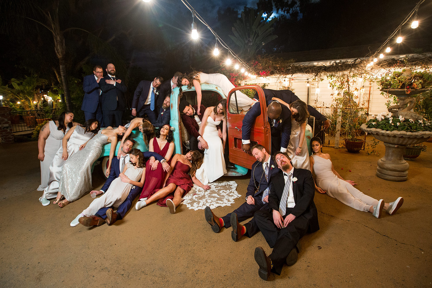 Funny Drunk Wedding Party Photo