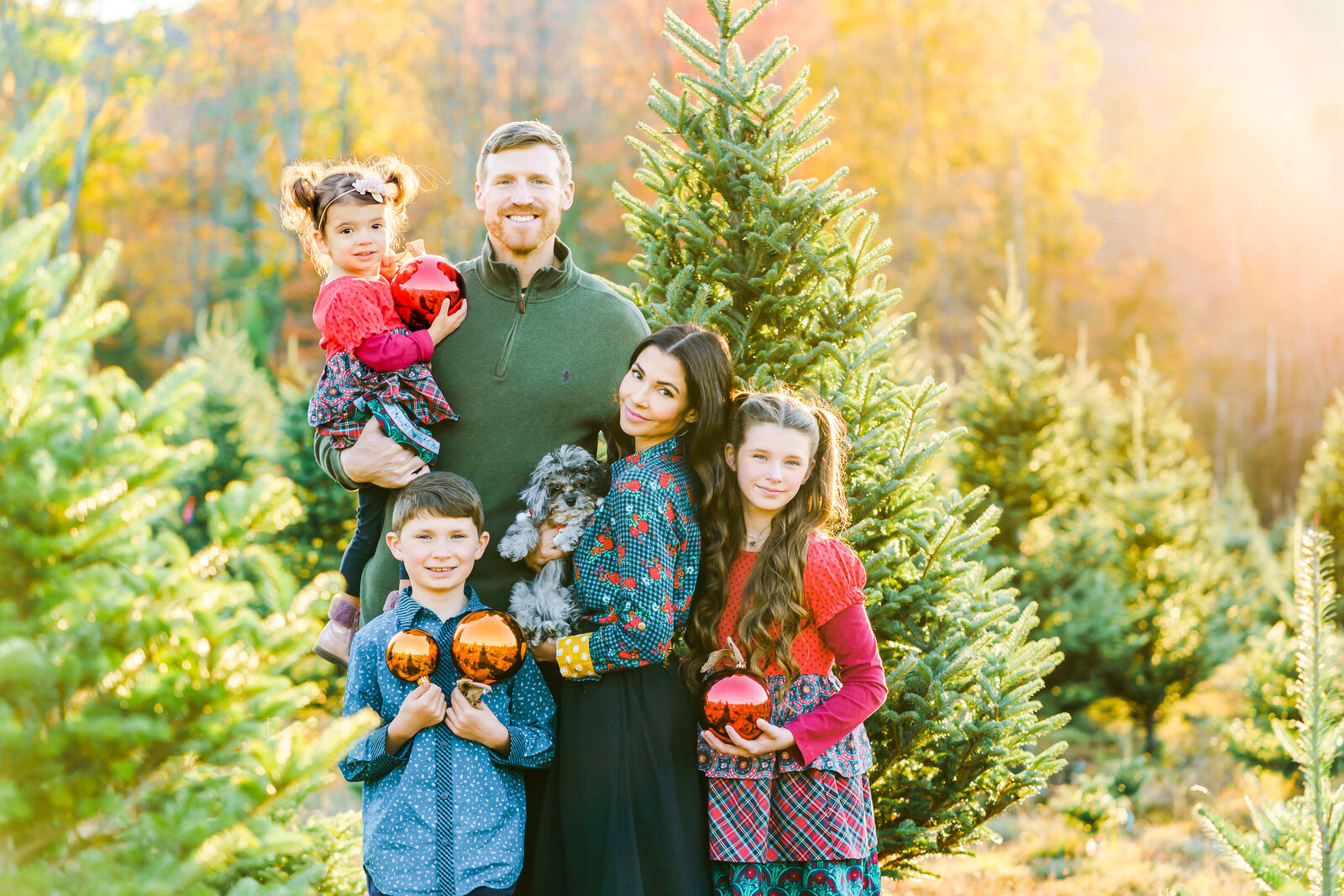 Family photos at New England Tree Farm