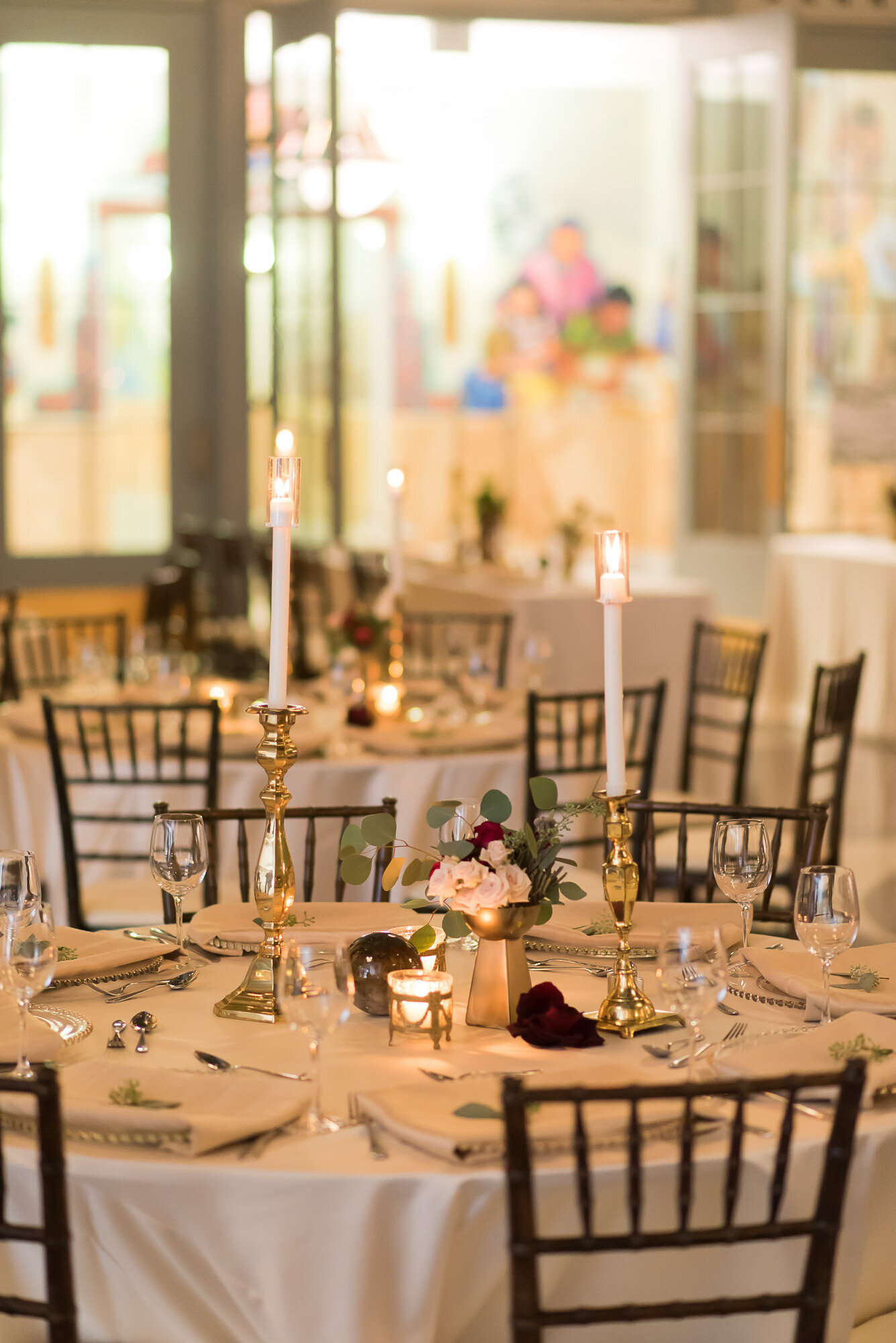Wedding reception table with chairs