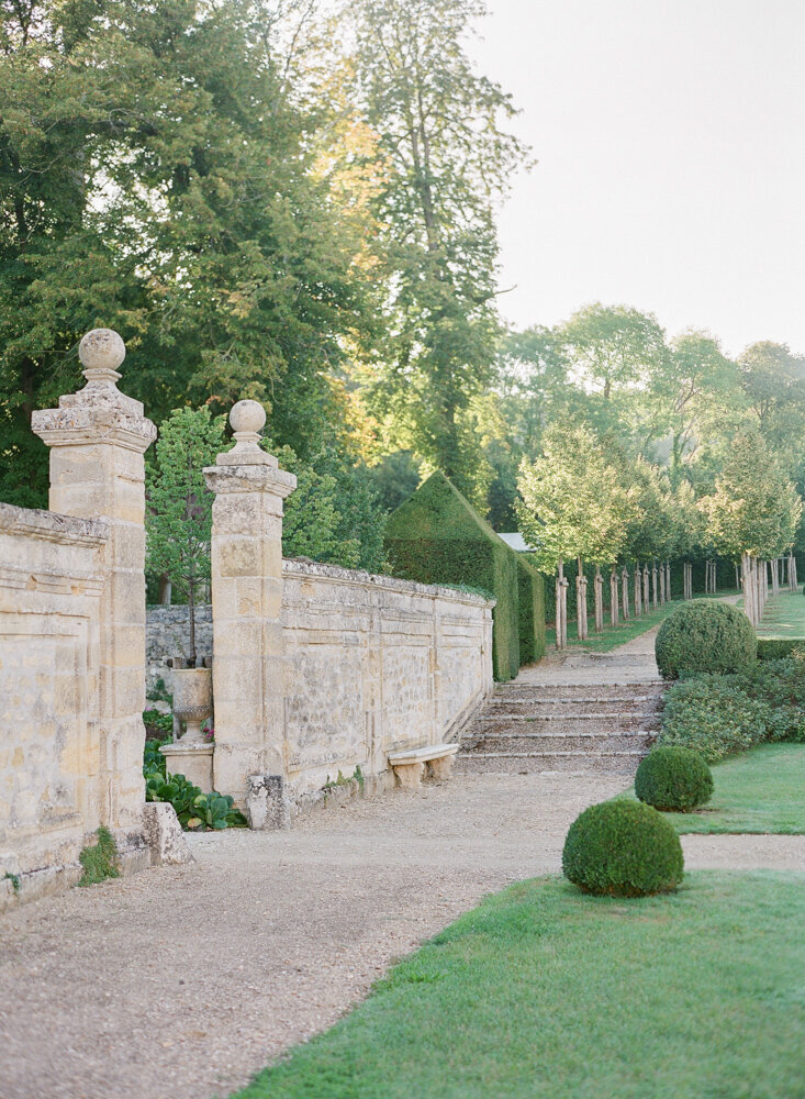Steps with gravel on a French estate