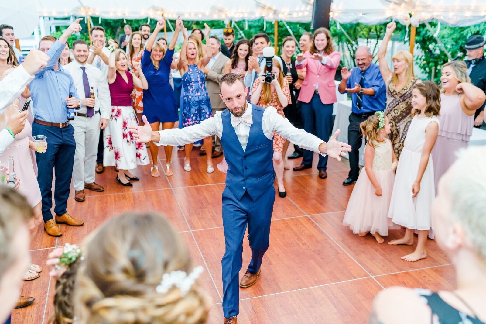 Groomsmen dancing at New Hampshire Wedding Reception