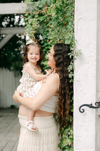 Pregnant mom and toddler at Shooting Stardust Studio, maternity photographer South Florida