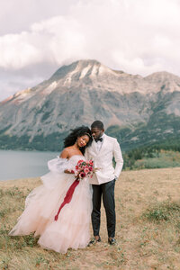Sweet and sophisticated Waterton elopement with rich tones of merlot and berry, on the Brontë Bride Blog.