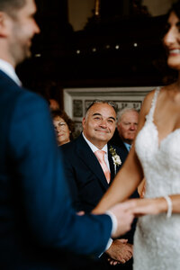 father of bride during ceremony
