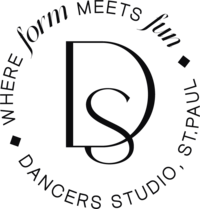 Dancer Studio Round Logo, Black and Transparent