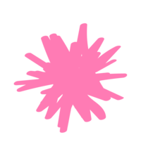 Pink pom graphic for brand