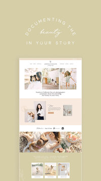 Screenshot of a custom website design for a photographer