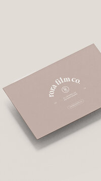 Business card showing brand design for videographer