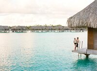 View in the Intercontinental Thalasso at Bora Bora during a couple photoshoot