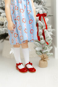 Close up photo of the detail on a Dondolo christmas dress
