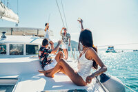 group photo in a yacht