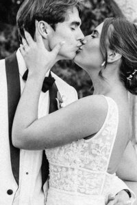 Bride and Groom kiss after ceremony in Knoxville