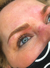 Before and after microblading