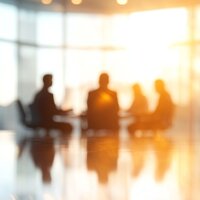 blurred image of a group of people in corporate setting