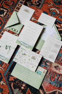 Wedding stationary for a Hudson Valley wedding