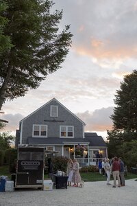 Nantucket cottage at sunset. Nantucket Welcome Party.