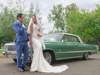 bride and groom Indian wedding portrait