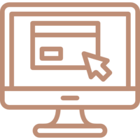 illustration of a desktop monitor in peach color