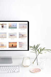 a computer screen displaying the online gallery delivered to clients by Love & Water Photography