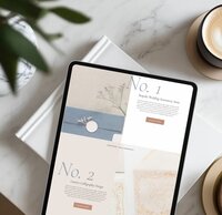 Tablet mockup — wedding stationery template — "Showit website template for wedding stationery designers displayed on tablet"