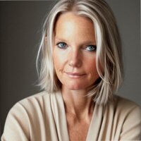 Jessica wearing a white blazer, smiling as she writes in her planner