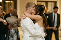 bride and grooms first dance at wedding reception
