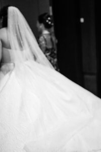 Bride walks down the aisle