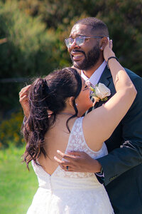 emotional bride and groom first look at at fairview metropolitan in oakland california