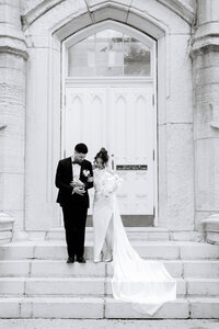 Caroline and Shane during their wedding at The Arbory in Chicago