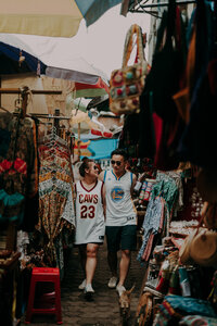 couple walking in ubud street