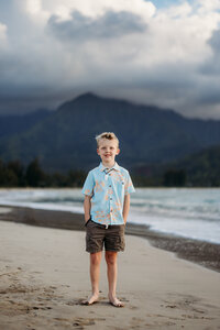 Sunset Splash Session Hanalei Bay Kauai Family Photographer-9