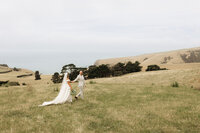 Stunning view with the ocean and cliffs for an elopement in Canterbury photoshoot
